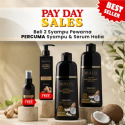 2 botol Syampu Uban 400ml + FREE Syampu & Serum Halia