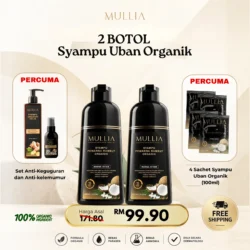 2 botol Syampu Uban 400ml + FREE Syampu & Serum Halia + FREE 4 Sachet Syampu Uban 100ml
