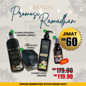 Pakej Bebas Uban dan Kelemumur (Syampu Uban + Set Halia Organik)
