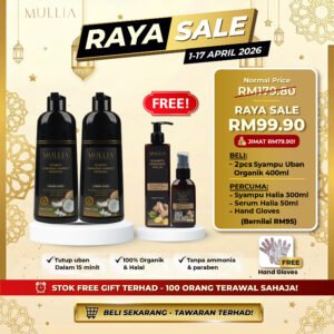 2 BOTOL SYAMPU UBAN ORGANIK MULLIA - RAYA SALE