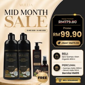 2 botol Syampu Uban 400ml + FREE Syampu & Serum Halia