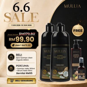 2 botol Syampu Uban 400ml + FREE Syampu & Serum Halia